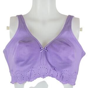 Cacique Purple Lace Unlined Full Coverage No-Wire  Women's Bra 38DD